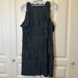 BANANA REPUBLIC Sleeveless Ruffle Black Short Dress